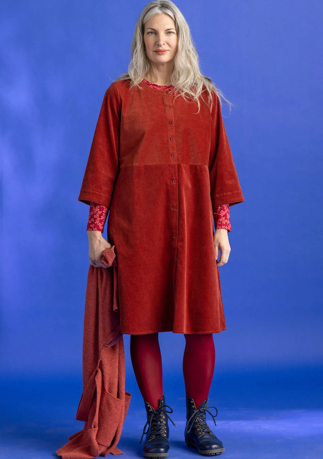 Cordkleid aus Bio-Baumwolle/Elasthan