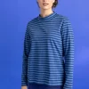 Gestreiftes Stehkragenshirt aus Bio-Baumwolle