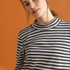Gestreiftes Stehkragenshirt aus Bio-Baumwolle