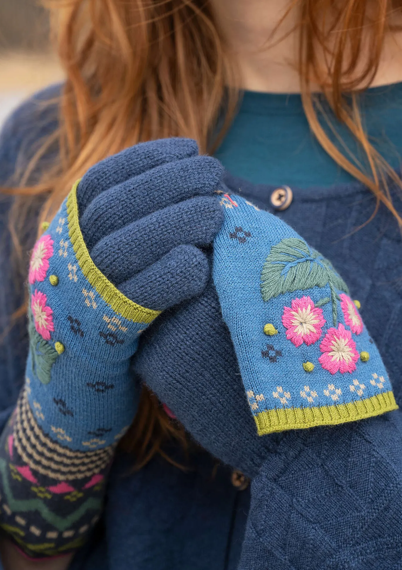 Handstulpen „Borealis“ aus Bio- und Recycling-Baumwolle/Wolle