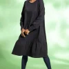 Jerseykleid aus Bio-Baumwolle/Leinen