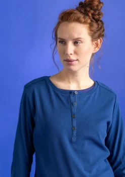 Knopfleistenshirt aus Bio-Baumwollripp