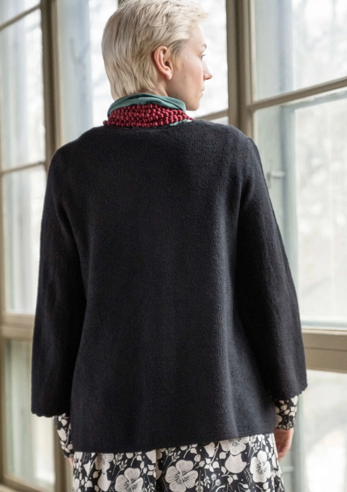 Pointelle-Strickjacke „Blomstra“ aus Bio-Wolle