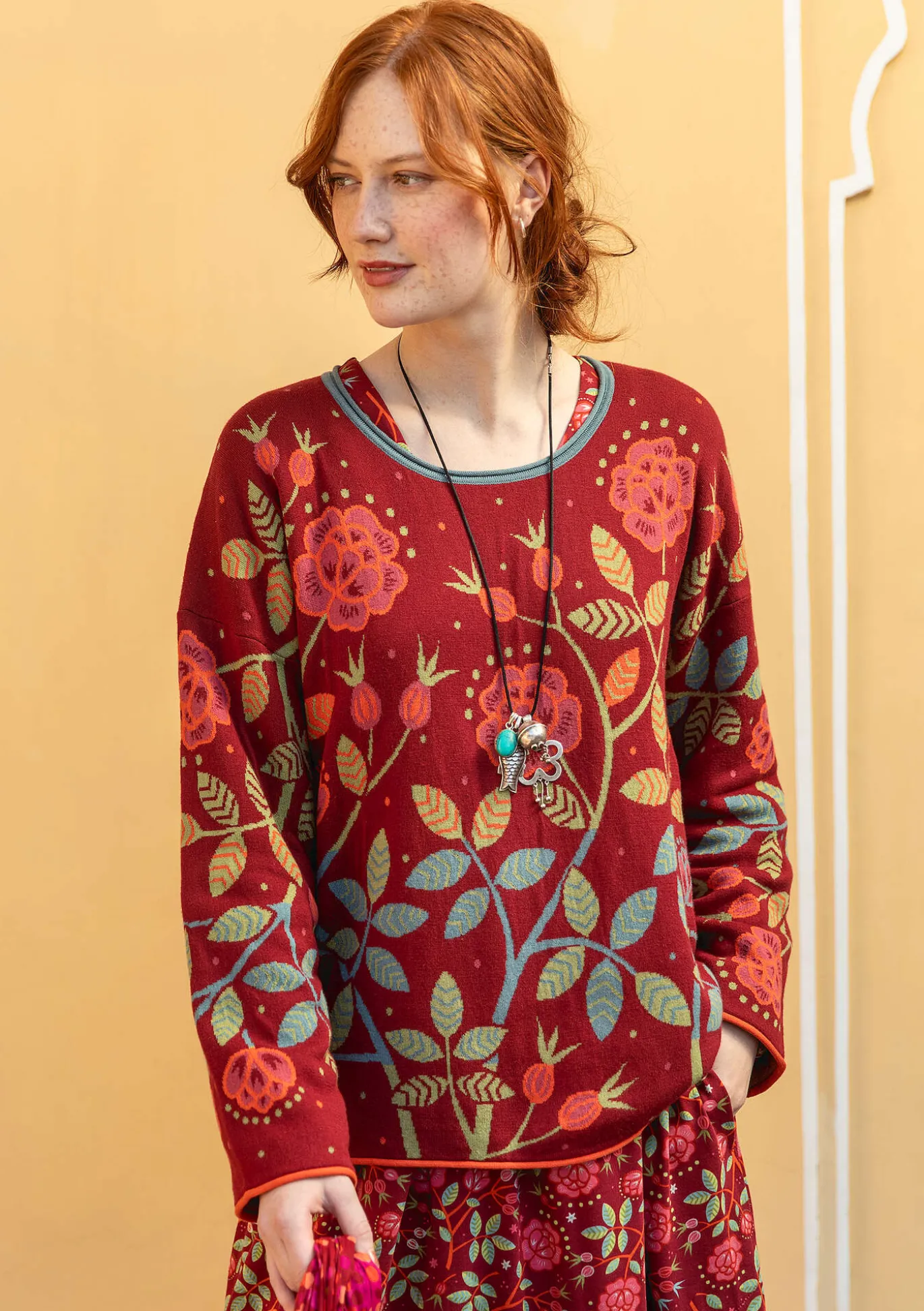 Strickpullover „Nyponros“ aus Bio-/Recycling-Baumwolle