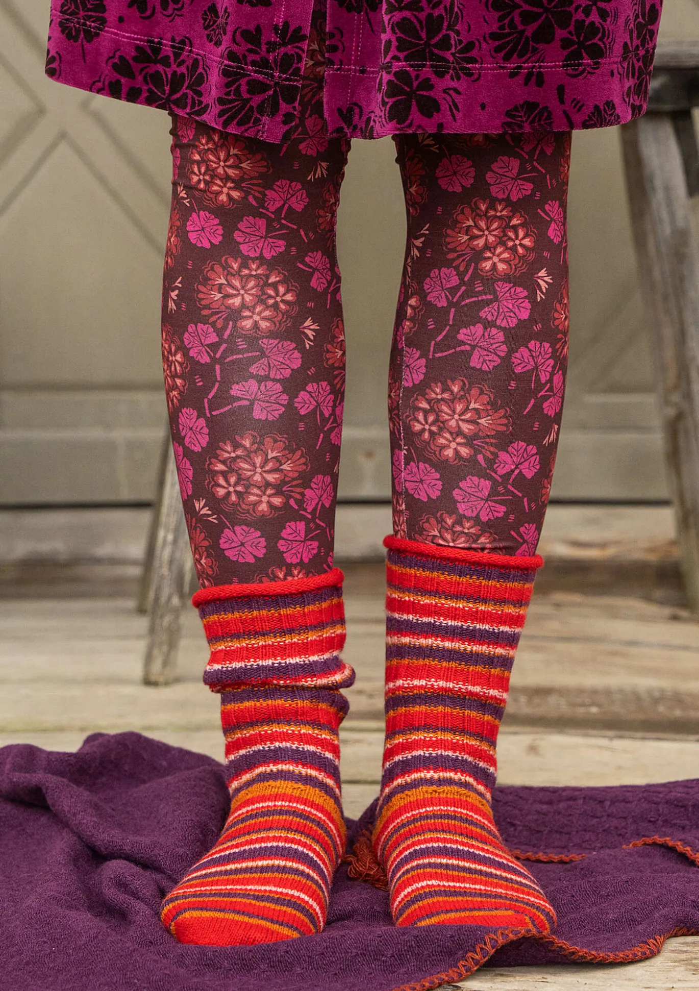 Stricksocken aus Lammwolle/Recycling-Wolle