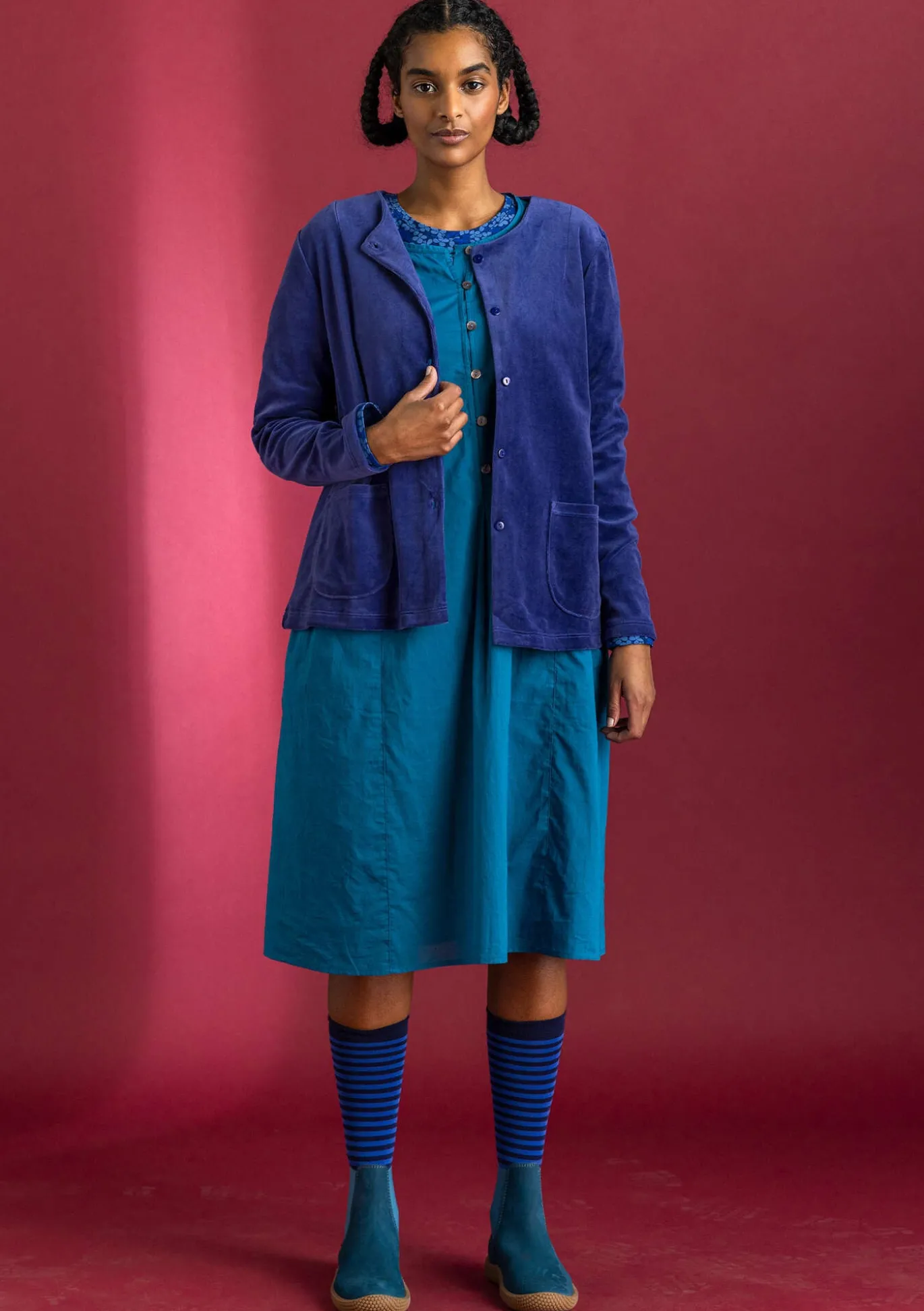 Veloursjacke aus Bio-Baumwolle/Recycling-Polyester