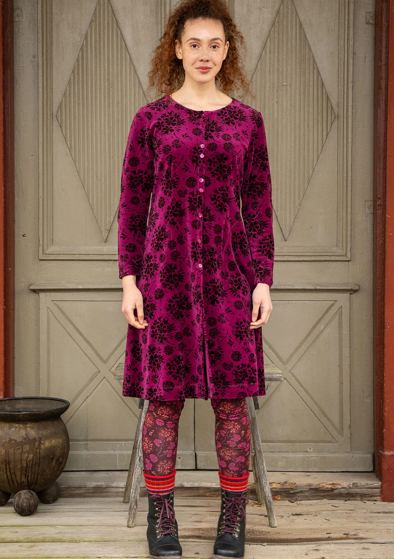 Velourskleid „Selma“ aus Bio-Baumwolle/Recycling-Polyester