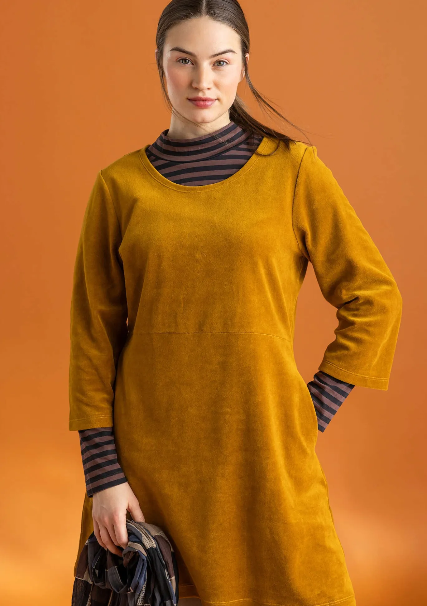 Velourstunika aus Bio-Baumwolle/Recycling-Polyester