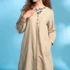 Webkleid aus Bio-Baumwolle/Leinen