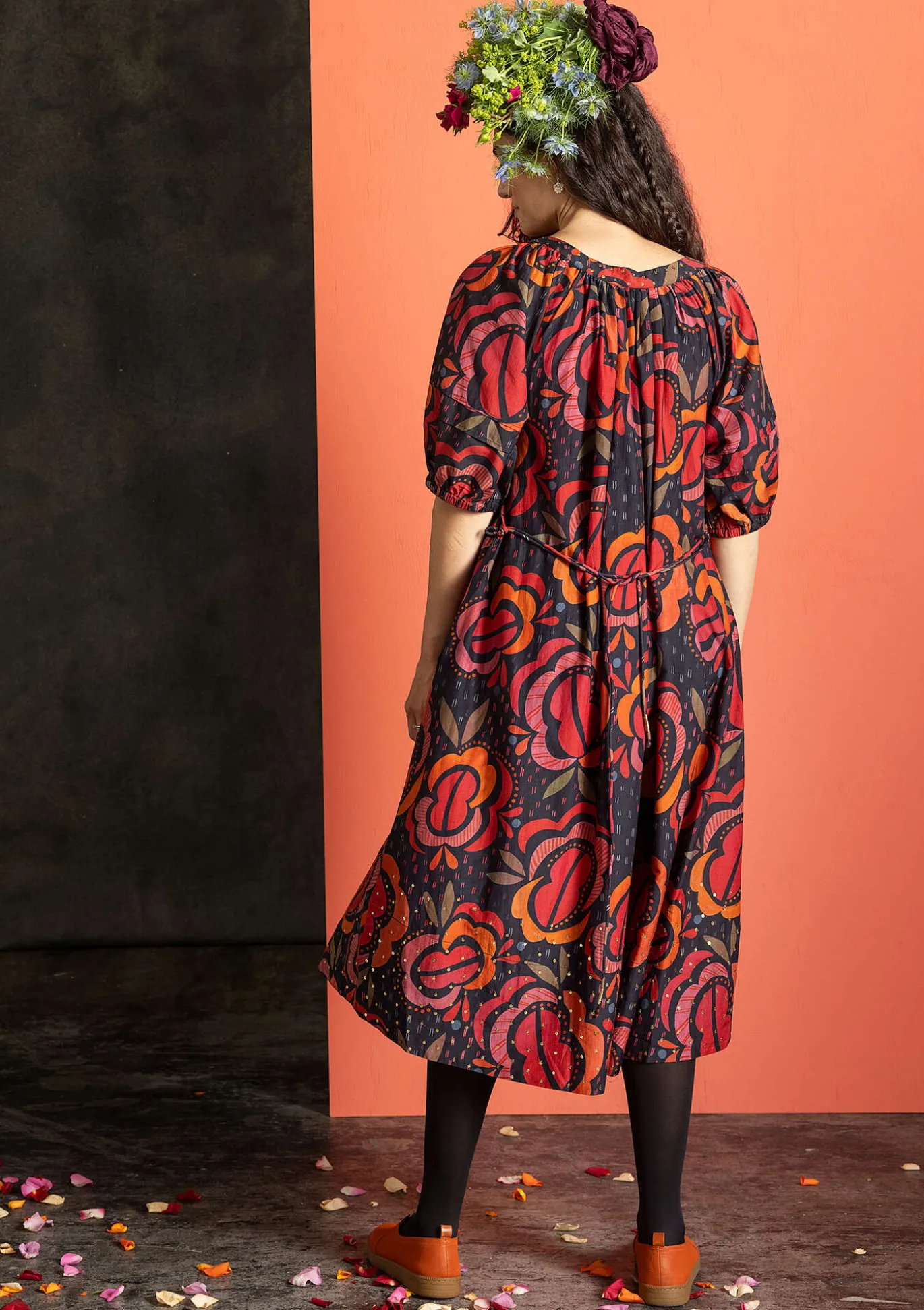 Webkleid „Great Rose“ aus Bio-Baumwolle/Seide